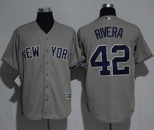 Yankees #42 Mariano Rivera Grey New Cool Base Stitched MLB Jersey - Click Image to Close